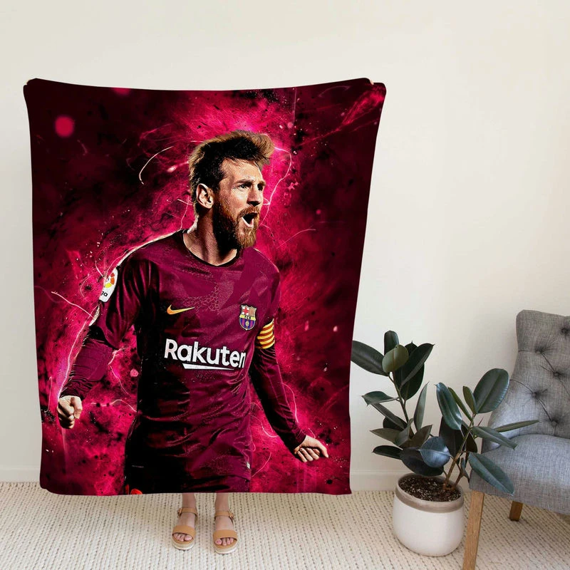 Lionel Messi  Barca Copa del Rey Football Player Fleece Blanket