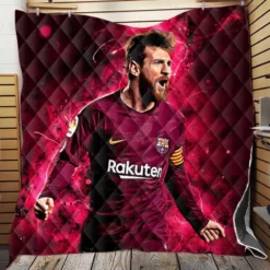 Lionel Messi  Barca Copa del Rey Football Player Quilt Blanket