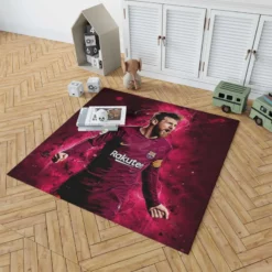 Lionel Messi  Barca Copa del Rey Football Player Rug 1