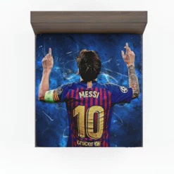 Lionel Messi  Barca European Golden Shoes Winning Player Fitted Sheet