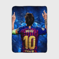 Lionel Messi  Barca European Golden Shoes Winning Player Fleece Blanket 1