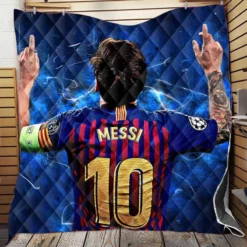 Lionel Messi  Barca European Golden Shoes Winning Player Quilt Blanket
