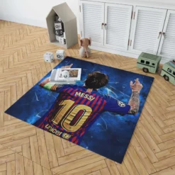 Lionel Messi  Barca European Golden Shoes Winning Player Rug 1