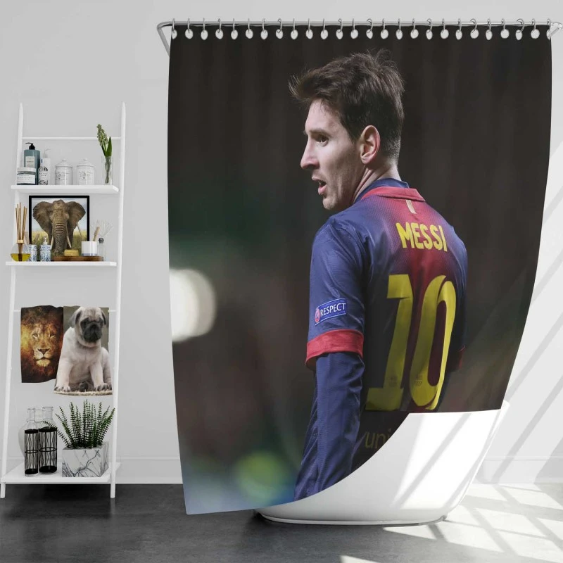 Lionel Messi Barca Footballer Player Shower Curtain