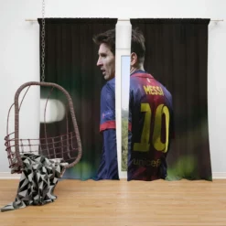 Lionel Messi Barca Footballer Player Window Curtain