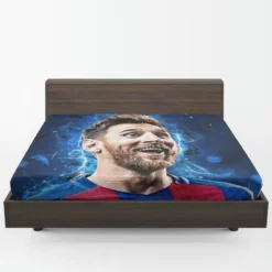 Lionel Messi  Barca Forward Soccer Player Fitted Sheet 1