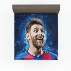 Lionel Messi  Barca Forward Soccer Player Fitted Sheet