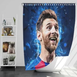 Lionel Messi  Barca Forward Soccer Player Shower Curtain