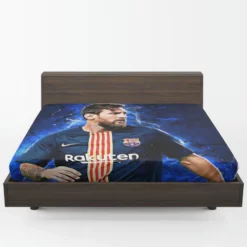 Lionel Messi  Barca Greatest Soccer Player Fitted Sheet 1