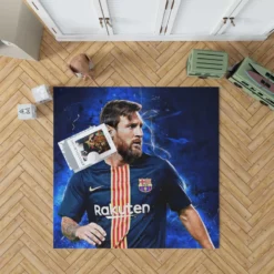 Lionel Messi  Barca Greatest Soccer Player Rug