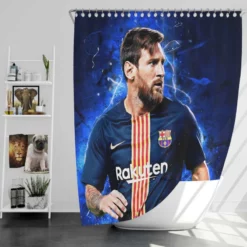 Lionel Messi  Barca Greatest Soccer Player Shower Curtain