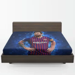 Lionel Messi  Barca La Liga Soccer Player Fitted Sheet 1