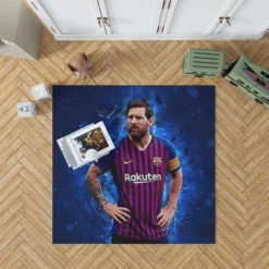 Lionel Messi  Barca La Liga Soccer Player Rug