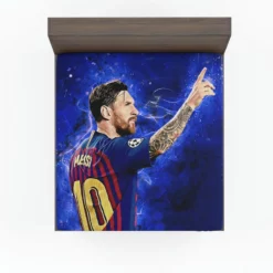 Lionel Messi  Barca Ligue 1 Football Player Fitted Sheet