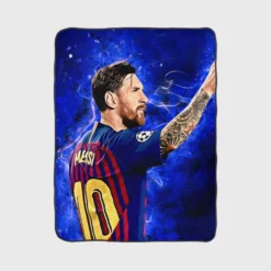 Lionel Messi  Barca Ligue 1 Football Player Fleece Blanket 1