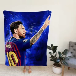 Lionel Messi  Barca Ligue 1 Football Player Fleece Blanket