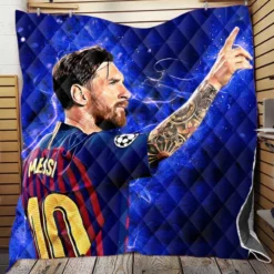Lionel Messi  Barca Ligue 1 Football Player Quilt Blanket