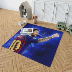 Lionel Messi  Barca Ligue 1 Football Player Rug 1