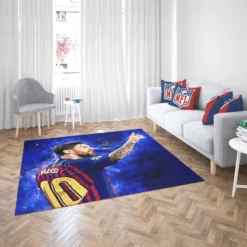 Lionel Messi  Barca Ligue 1 Football Player Rug 2