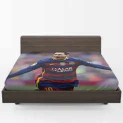 Lionel Messi Barca Physical Footballer Player Fitted Sheet 1