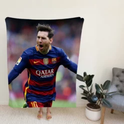 Lionel Messi Barca Physical Footballer Player Fleece Blanket