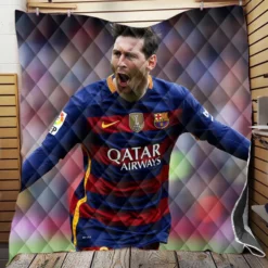 Lionel Messi Barca Physical Footballer Player Quilt Blanket