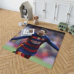 Lionel Messi Barca Physical Footballer Player Rug 1