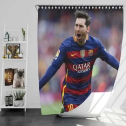 Lionel Messi Barca Physical Footballer Player Shower Curtain