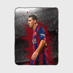 Lionel Messi  Barca most goals in La Liga Player Fleece Blanket 1