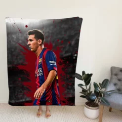 Lionel Messi  Barca most goals in La Liga Player Fleece Blanket