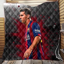 Lionel Messi  Barca most goals in La Liga Player Quilt Blanket