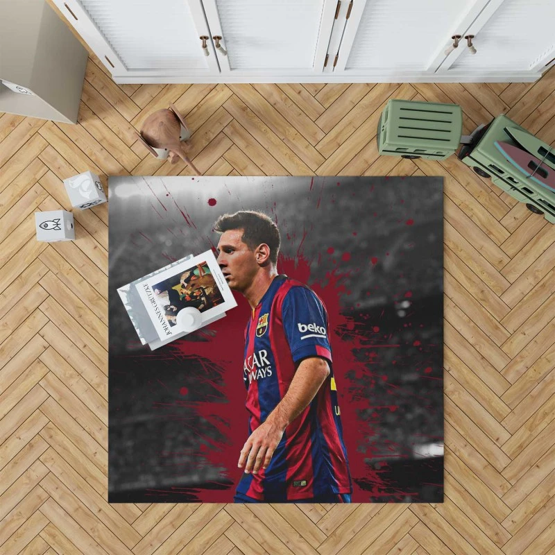 Lionel Messi  Barca most goals in La Liga Player Rug