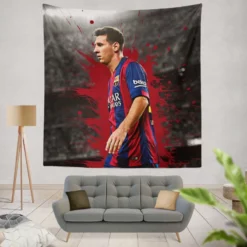 Lionel Messi  Barca most goals in La Liga Player Tapestry