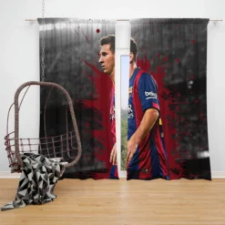 Lionel Messi  Barca most goals in La Liga Player Window Curtain