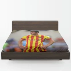 Lionel Messi Barcelona Stripe Jersey Fitted Sheet 1