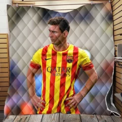 Lionel Messi Barcelona Stripe Jersey Quilt Blanket