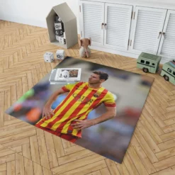 Lionel Messi Barcelona Stripe Jersey Rug 1