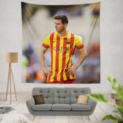 Lionel Messi Barcelona Stripe Jersey Tapestry