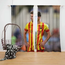 Lionel Messi Barcelona Stripe Jersey Window Curtain