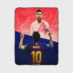 Lionel Messi Capable Barca Soccer Player Fleece Blanket 1