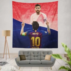 Lionel Messi Capable Barca Soccer Player Tapestry