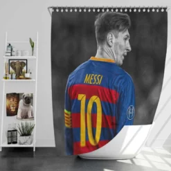 Lionel Messi Competitive Football Player Shower Curtain