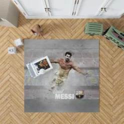 Lionel Messi Copa del Rey Footballer Player Rug