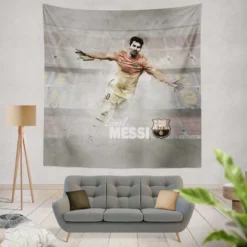 Lionel Messi Copa del Rey Footballer Player Tapestry