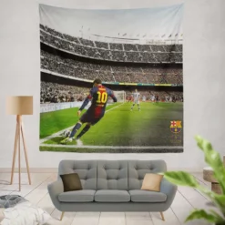 Lionel Messi Dependable Barca Sports Player Tapestry