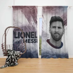 Lionel Messi Elite Sports Player Window Curtain