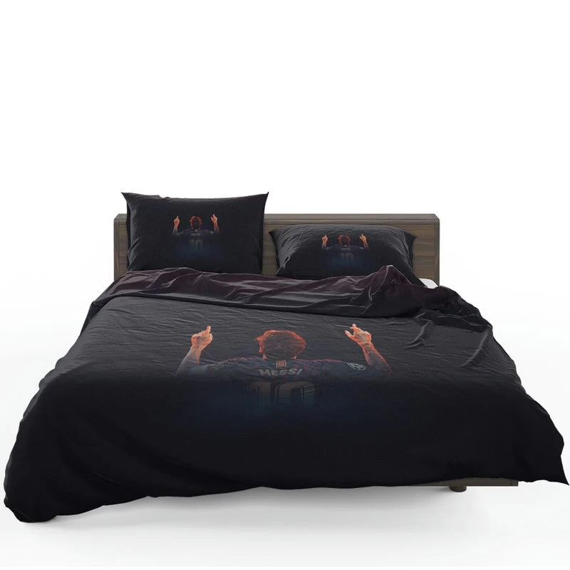 Lionel Messi Encouraging Football Player Bedding Set