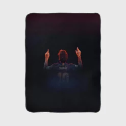 Lionel Messi Encouraging Football Player Fleece Blanket 1