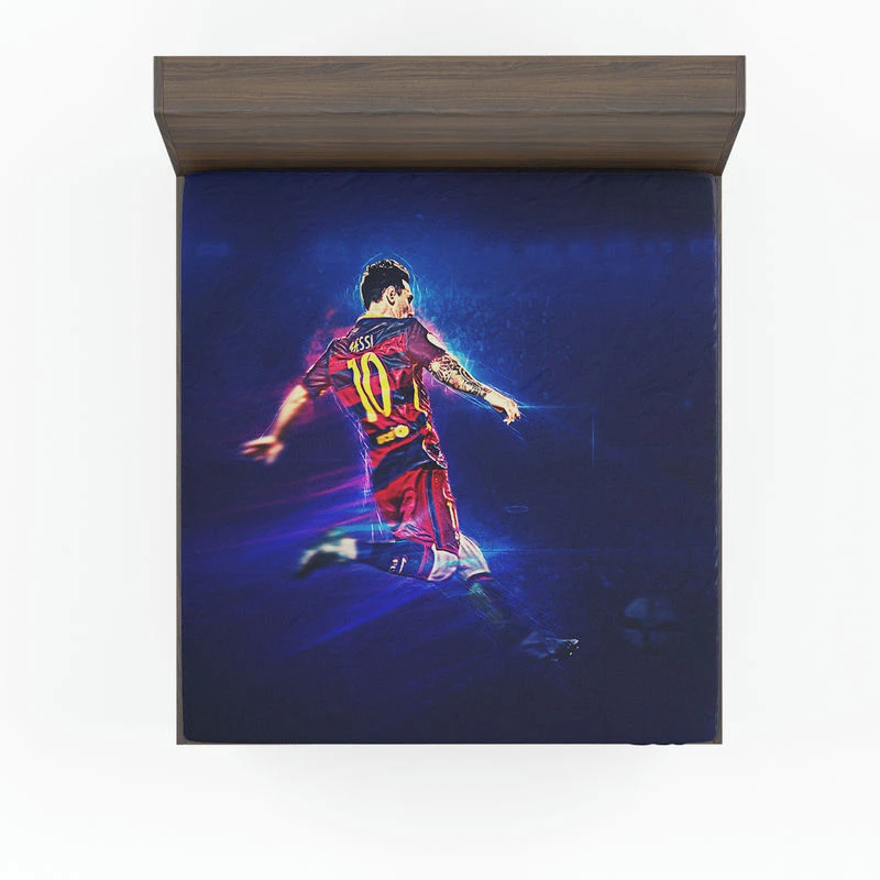 Lionel Messi Ethical Football Player Fitted Sheet