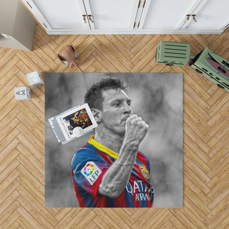 Lionel Messi European Cup Football Player Rug